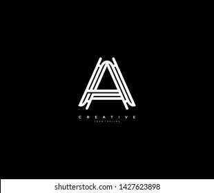 Text Initial A Linear Bold Monogram Abstract Modern Logo