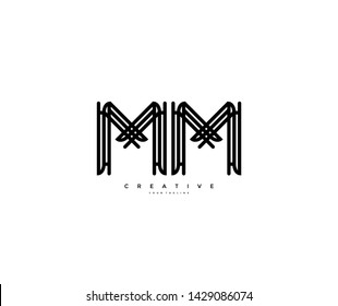 Text Initial Mm Linear Bold Monogram Stock Vector (Royalty Free ...