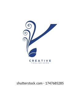 Anfangsbuchstabe Y Monogram Leaf Form Ornament Logo