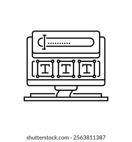 Text Input Field Line Icon. linear style sign for mobile concept and web design. Outline vector icon.