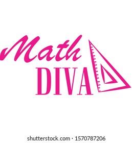 Text inscription math diva. Ruler triangle.