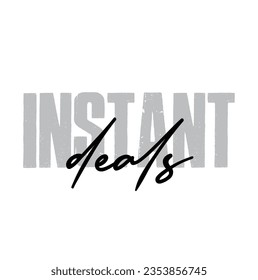 text Instant Deals, vector illustration