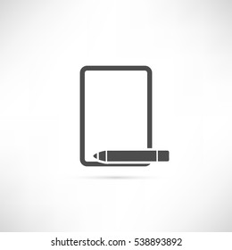 Text invoice empty  icon in simple outline design. clear Document with pencil pictogram. Trade app symbol. User interface sign. Logo UI. EPS10 vector illustration.
