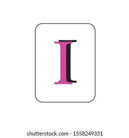 text, I,pink and black color.
