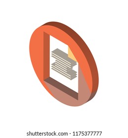 Text isometric left top view 3D icon