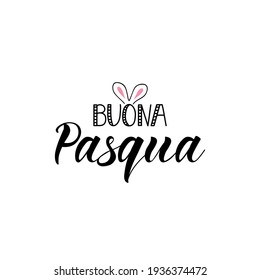 Text in Italian - Happy Easter. Easter lettering. Ink illustration. t-shirt design.