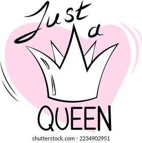 Text just a queen with a crown