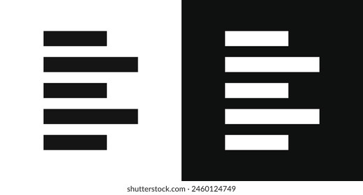Text Justification Icon Set. Left alignment text button vector symbol.