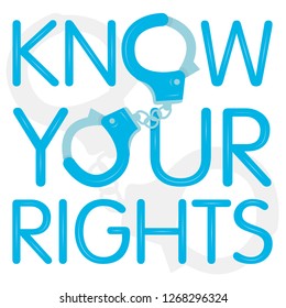 text Know Your Rights vector illustration 