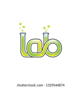 text lab silhouette of tube experiments. can be use as logo and icon