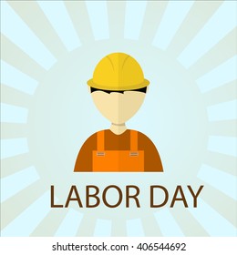 The text of the Labor Day and the builder. Stylish text Labor Day on abstract background.