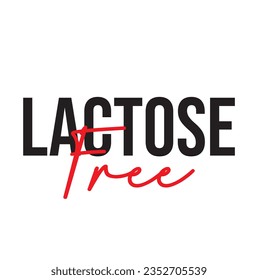 text Lactose Free, vector illustration