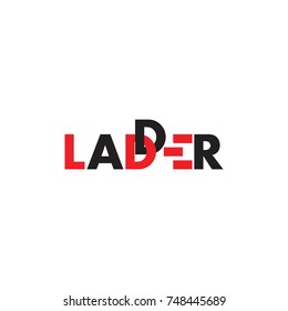 Text Ladder Symbol Logo Vector