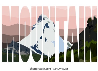 Text landscape for wallpaper design. Vector natural illustration. Banner background. Bright vector illustration. Silhouette vector. Vector design illustration