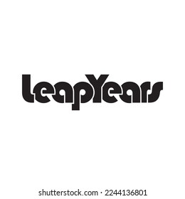 text LEAP YEARS design vector isolated on white background.