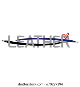 Text Leather using original colors for gay parade. Unconventional sexual orientation. Vector design