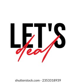 texto Let's Deal, ilustración vectorial