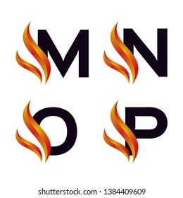 Text/ Letter With flame/ Fire logo Design