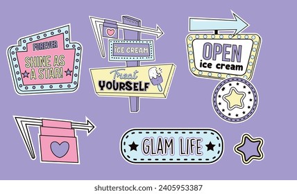 TEXT LETTER GLAM LIFE STAR CUTE GIRL