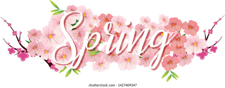 A text letter of spring illustration Stock Vector