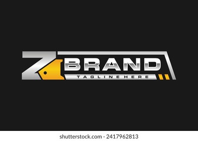 text letter Z scoop bulldozer logo