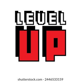 NIVEAU HAUT sur fond blanc .pixel art .8 bit jeu.retro jeu. pour les actifs de jeu dans  illustrations vectorielles.
