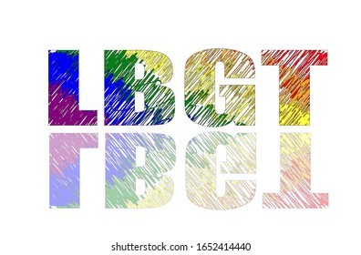 Text LGBT with color code in eps10