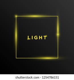 Text light with rectangle shape background design inspiration