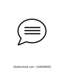 Text line icon. Monologue, message, speech bubble. Dialog concept. Can be used for topics like chatting, talk, online communication