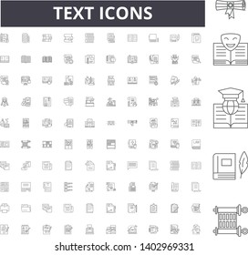 Text line icons, signs, vector set, outline illustration concept 