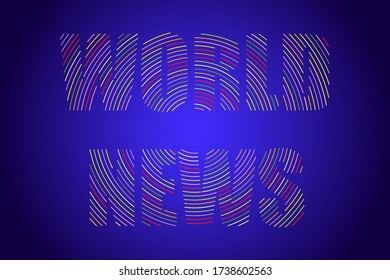 Text with lines of different colors, world news, vector illustration
