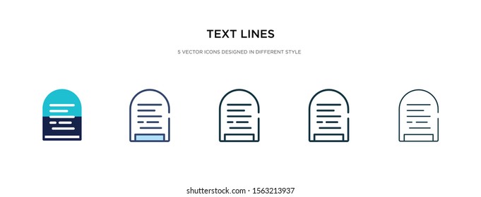 text lines icon in different style vector illustration. two colored and black text lines vector icons designed in filled, outline, line and stroke style can be used for web, mobile, ui