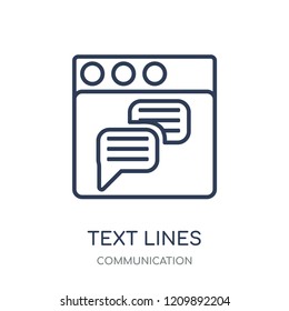 Text lines icon. Text lines linear symbol design from Communication collection. Simple outline element vector illustration on white background.
