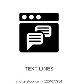 Text lines icon. Text lines symbol design from Communication collection. Simple element vector illustration on white background.