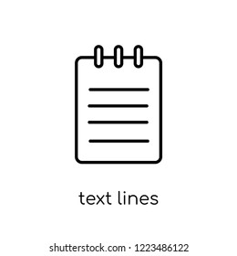 text lines icon. Trendy modern flat linear vector text lines icon on white background from thin line Communication collection, outline vector illustration