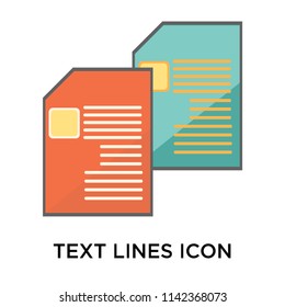 Text lines icon vector isolated on white background for your web and mobile app design, Text lines logo concept