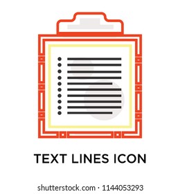 Text lines icon vector isolated on white background for your web and mobile app design, Text lines logo concept