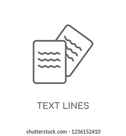 Text lines linear icon. Modern outline Text lines logo concept on white background from Communication collection. Suitable for use on web apps, mobile apps and print media.