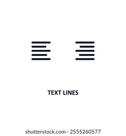 text lines outline icon.  Thin line icon from communication collection. Editable vector isolated on white background