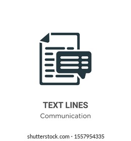 Text lines vector icon on white background. Flat vector text lines icon symbol sign from modern communication collection for mobile concept and web apps design.