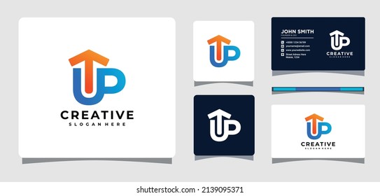 Up Text Logo With Up Arrow Template Design Inspiration