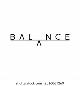 Text logo balance design. Illustration of balance in the letters.