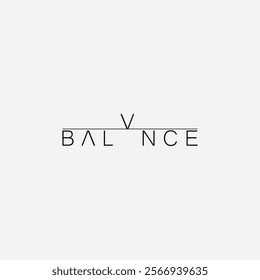 Text logo balance design. Illustration of balance in the letters.
