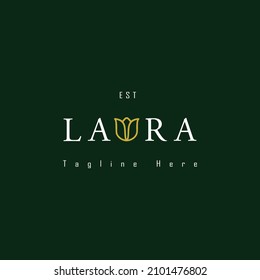 text logo design template laura suitable for a cosmetic company