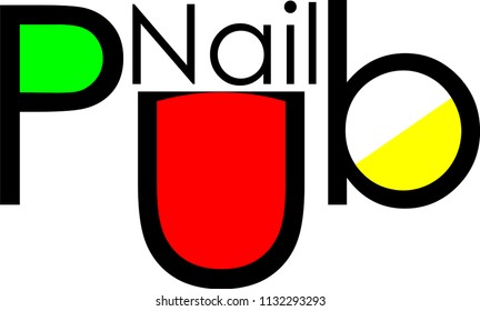 text logo for the nail service nail pub minimalist logo