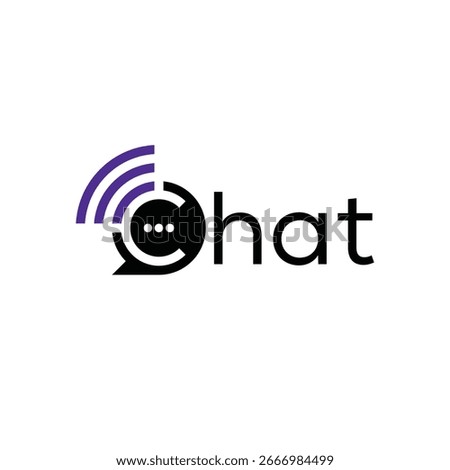 Text Logo Typography Chat, Symbol Message Talk Communication Logo Design, signal vector concept