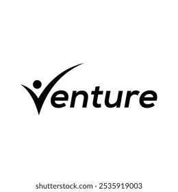 Text Logo Typography Venture, Happy Logo Design Inspiration
