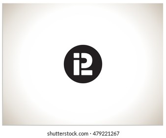 Text Logo Which Consists Of Abbreviations I, P And L, Placed In A Circle. Isolated Sign Symbol Of PL And I.