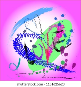 text love and brush strokes style