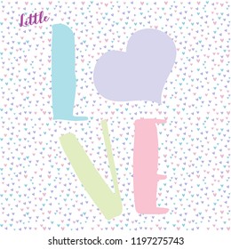 text love heart pattern tee girl illustration art vector 